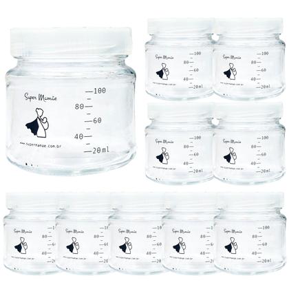 Imagem de Kit 24 Potes Vidro para Armazenar Leite Materno Graduados 100ml