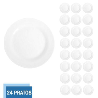 Imagem de Kit 24 Pratos 27cm Redondos Raso Refeição Menu Luxo Duralex
