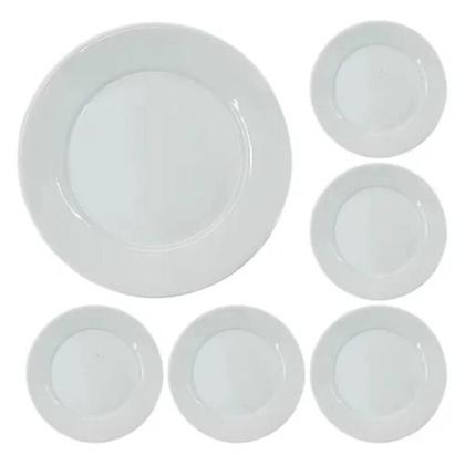 Imagem de Kit 24 Pratos Raso Porcelana 24,5 cm Bar Hotel Germer