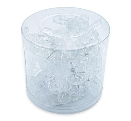 Imagem de Kit 24 Presilhas Transparentes Curvatura C Unhas Gel Médio