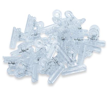 Imagem de Kit 24 Presilhas Transparentes Curvatura C Unhas Gel Médio