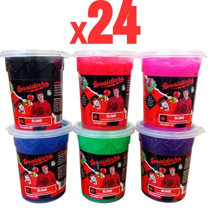 Imagem de kit 24 Slime Brinquedo Enaldinho Massinha Geléca Com 120g com Bolinhas Interplanetárias Colecionáveis.
