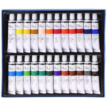 Imagem de Kit 24 Tintas Óleo Pintura Tela Bisnaga 12Ml Arte Artista