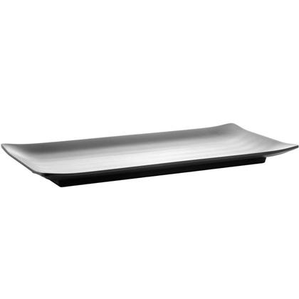 Imagem de Kit 24 Travessas para Servir Sushi Sashimi em Restaurante Japonês 35x16cm Melamina Retangulares Pretas