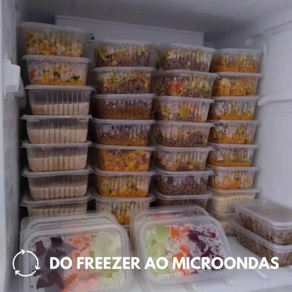 Imagem de Kit 24 Unid. Pote Plastico Descartável Com 500 ML Para Microondas Freezer - Marmita Fit