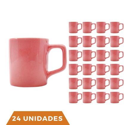 Imagem de kit 24 Xícaras Café Colors Rosa 80mL Cerâmica Mesa Posta