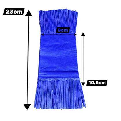 Imagem de Kit 240 Papel de Bala Seda azul escuro com 2 Franjas p/ Bala