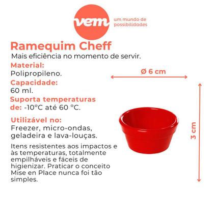 Imagem de Kit 24x Ramequin Molho 60ml Vermelho Finger Foods Resistente