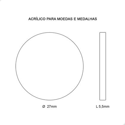 Imagem de Kit 25 Acrílicos para Moedas 3BZN 27mm