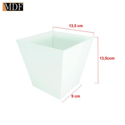 Imagem de Kit 25 Cachepot Liso Borda Reta 13,5x13,5 Mdf Madeira Pintado