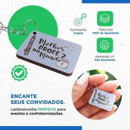 Imagem de Kit 25 Chaveiros MDF Dia dos Professores Lembrancinha