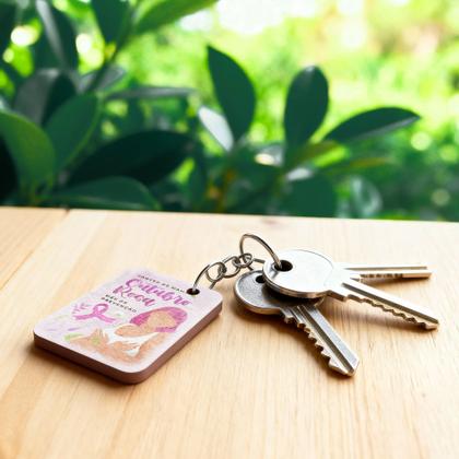 Imagem de Kit 25 Chaveiros MDF Outubro Rosa Conscientização Câncer de Mama