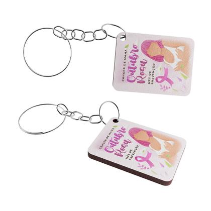 Imagem de Kit 25 Chaveiros MDF Outubro Rosa Conscientização Câncer de Mama