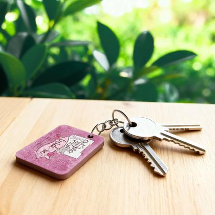 Imagem de Kit 25 Chaveiros MDF Outubro Rosa Conscientização Câncer de Mama