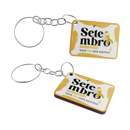 Imagem de Kit 25 Chaveiros MDF Setembro Amarelo Valorização da Vida