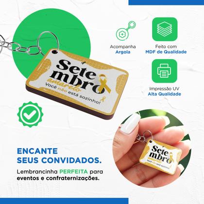 Imagem de Kit 25 Chaveiros MDF Setembro Amarelo Valorização da Vida