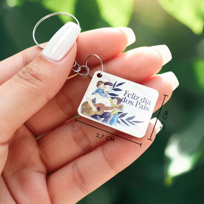 Imagem de Kit 25 Chaveiros para Lembrancinha do Dia dos Pais  MDF Branco