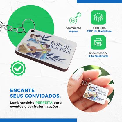 Imagem de Kit 25 Chaveiros para Lembrancinha do Dia dos Pais  MDF Branco