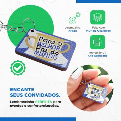 Imagem de Kit 25 Chaveiros para Lembrancinha do Dia dos Pais  MDF Branco