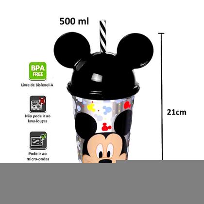 Imagem de Kit 25 Copos do Mickey com Orelhas p/ Festa Infantil Decoração Lembrancinha