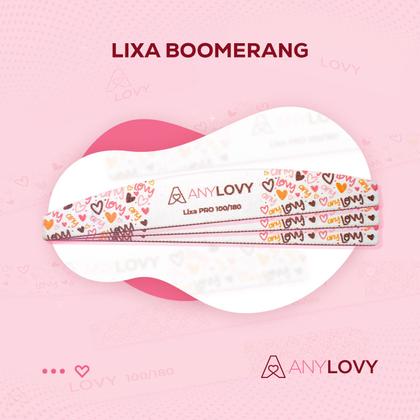 Imagem de Kit 25 Lixas Boomerang 100/180 Anylovy Unhas Acrygel Porcelana Fibra