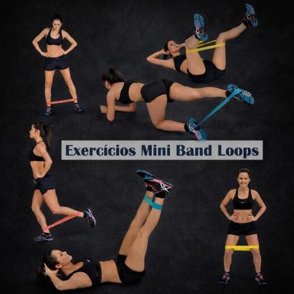 Imagem de Kit 25 Mini Bands 2 Intensidades  Treino Funcional