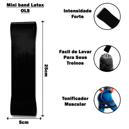Imagem de Kit 25 Mini Bands 2 Intensidades  Treino Funcional