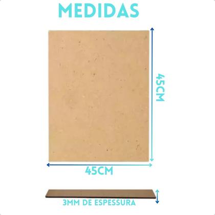 Imagem de Kit 25 Placas Mdf Cru 45x45cm Artesanato Decoração Quadros