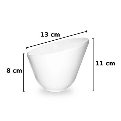 Imagem de Kit 25 Tigelas 500 Ml Oval Angular em Melamina para Sopas e Finger Food Branca  Bestfer 