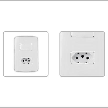 Imagem de Kit 25 Uni - MG B3 Conj 2P+T 10A + 1 Int Paralelo 10A Branco