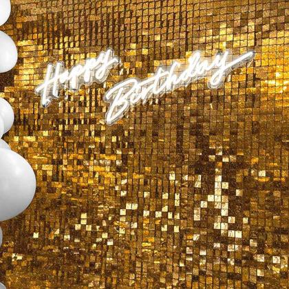 Kit 25 Unidades Painel Decorativo Lantejoula Shimmer Wall Laser Ouro - Open Star Imagem de Kit 25 Unidades Painel Decorativo Lantejoula Shimmer Wall Laser Ouro