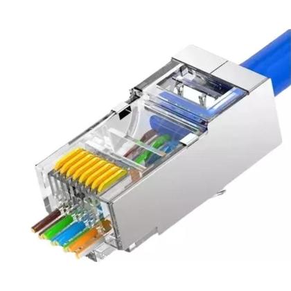 Imagem de Kit 250 Conectores Rj45, Macho Cat5E Blindado