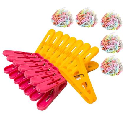 Imagem de Kit 250 Prendedor Roupa Grampo Pregador Resistente Colorido Reforçado Toalha Varal Plástico Estender