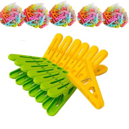 Imagem de Kit 250 Prendedor Roupa Grampo Pregador Resistente Colorido Reforçado Toalha Varal Plástico Estender