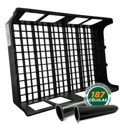 Imagem de Kit 27 Bandejas Caixa 187 Células Completas Com Tubetes 55cm