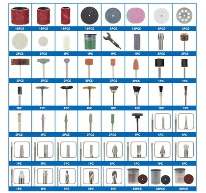 Imagem de Kit 276 Acessórios para Micro Retífica Completo Profissional