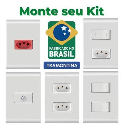 Imagem de Kit 28 Conjuntos Tomadas E Interruptores Tramontina Liz Completo