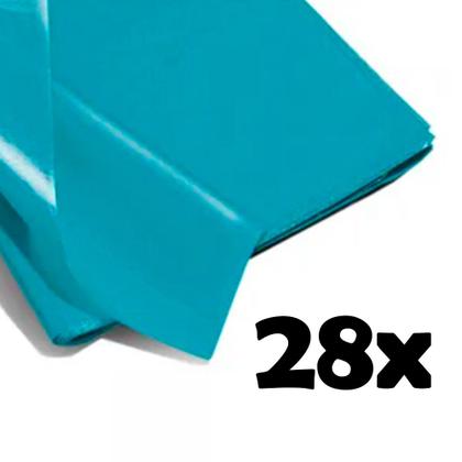 Imagem de Kit 28 Folhas Papel de seda Azul Claro 48mm x 60mm