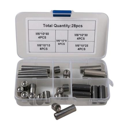 Imagem de Kit 28 Porca Espaçador Extensor Com Rosca Inox M6 5 Tamanhos