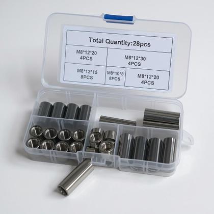 Imagem de Kit 28 porca espaçador extensor com rosca inox m8 5 tamanhos