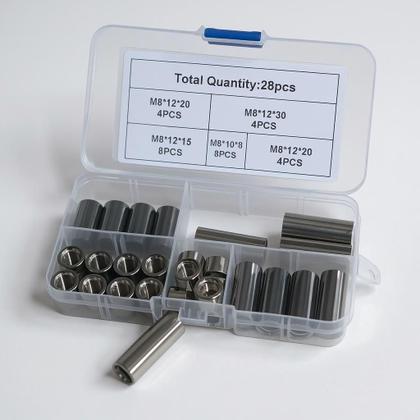 Imagem de Kit 28 Porca Espaçador Extensor Com Rosca Inox M8 5 Tamanhos