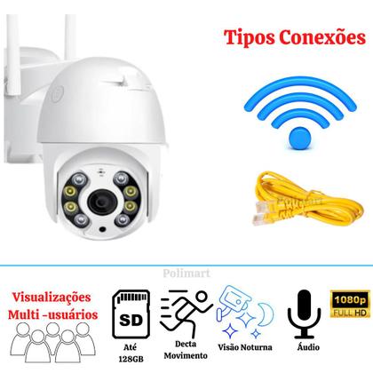 Imagem de Kit 2Câmeras IP Wi-Fi A08-Resistente Sol/Chuva-Detecta movi