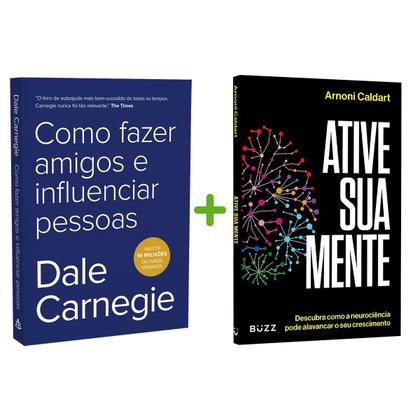 Imagem de Kit 2livros, Como Fazer Amigos e Influenciar Pessoas + Ative Sua Mente, Clássico Sobre como Multiplicar Riqueza e Solucionar Problemas Financeiros