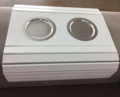 Imagem de Kit 2un Apoio Bandeja Esteira Flexível Copo Alumínio Branco.