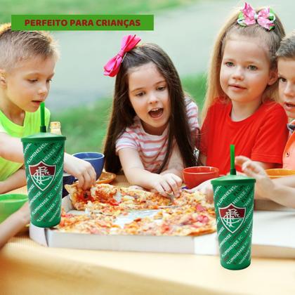 Imagem de Kit 2Un Copos Plástico Com Tampa e Canudo 500ml Fluminense Infantil Oficial Licenciado