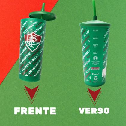 Imagem de Kit 2Un Copos Plástico Com Tampa e Canudo 500ml Fluminense Infantil Oficial Licenciado