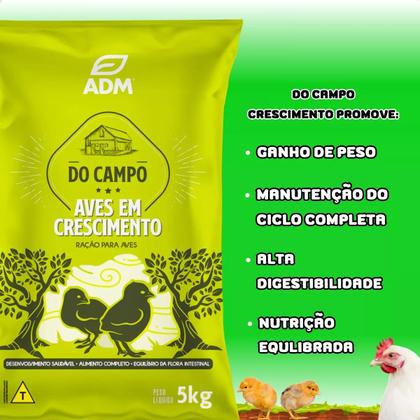 Imagem de Kit 2un DO CAMPO Ração P/ Aves Em Crescimento Pintinhos 10kg