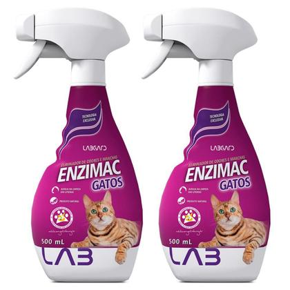 Imagem de Kit 2Un Enzimac Gatos 500Ml - Eliminador De Odores