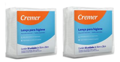 Imagem de Kit 2un Lenço Para Higiene Cremer 50un cada- Total 100un