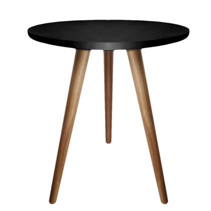 Imagem de Kit 2un Mesas de Canto Lateral Redonda Para Sala Pé Palito Retrô Preto